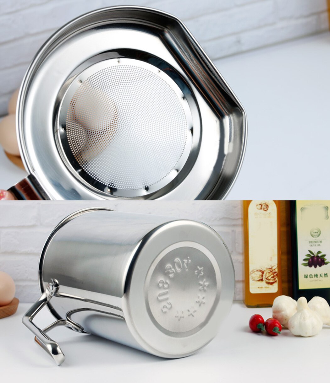Séparateur de graisse multifonction, acier inoxydable 304, 1100ml, huile de sauce, soupe, filtre, passoire, bol, outils de cuisine