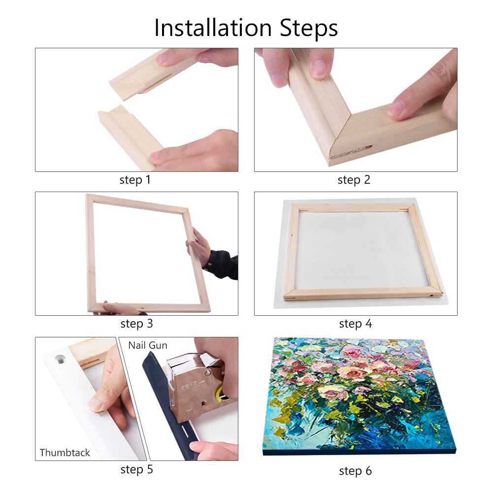 1piece Wooden Canvas Stretcher Frame Diy Gallery Wall Art For Oil Painting (a Canvas Frame System Needs 4pcs)
