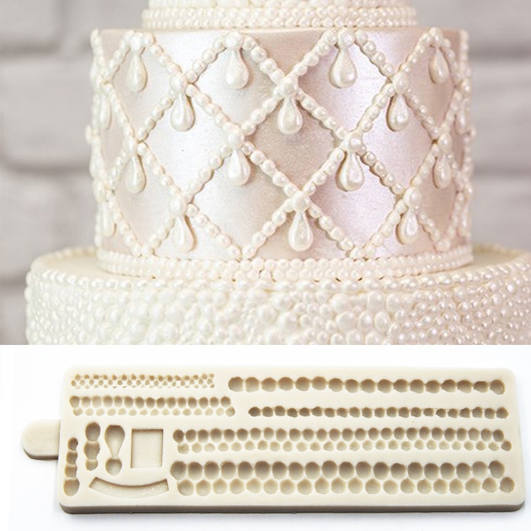 22*6.5cm perlekanter silikon kakeform matt 3d perleformer fondant kakedekor sukker håndverksverktøy bakeverktøy  k271