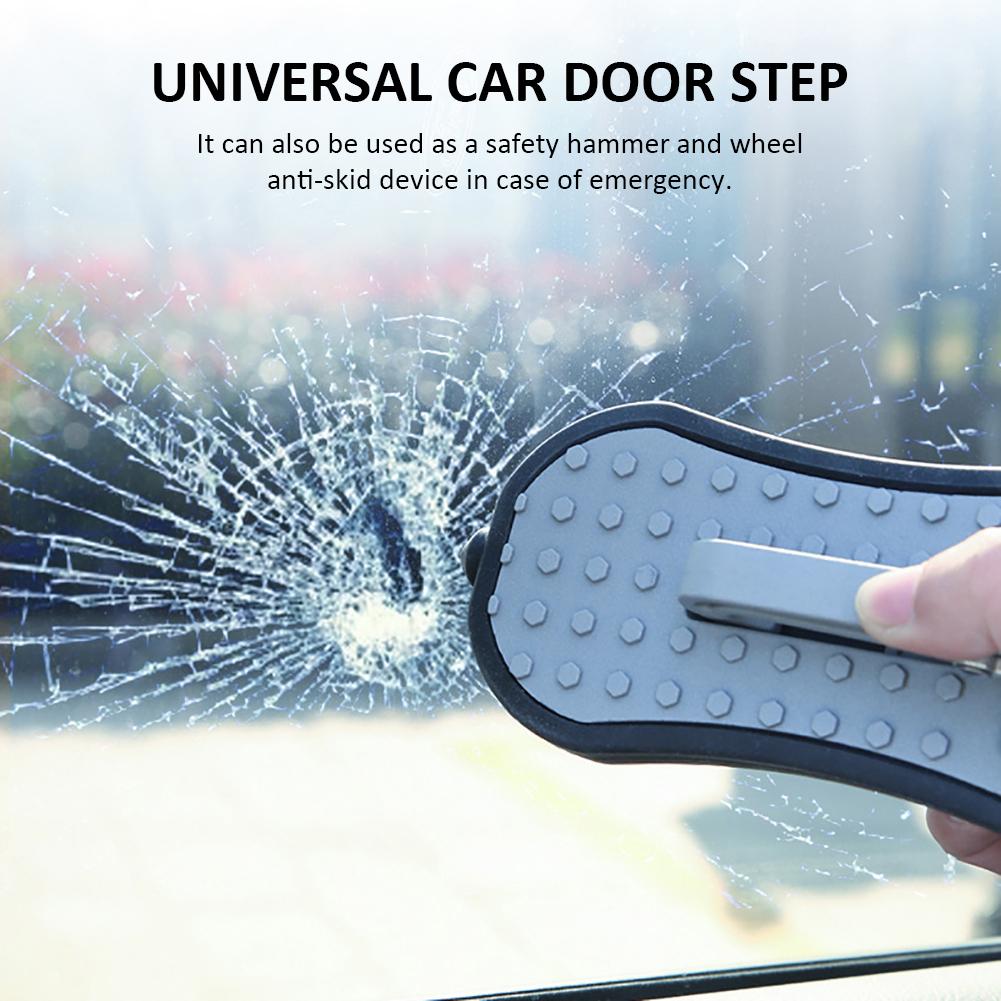 car door step pedal Stepping Ladder Foot Pegs For Car Folding Auto Doorstep Easy Access To Car Roof rack With Safety Hammer