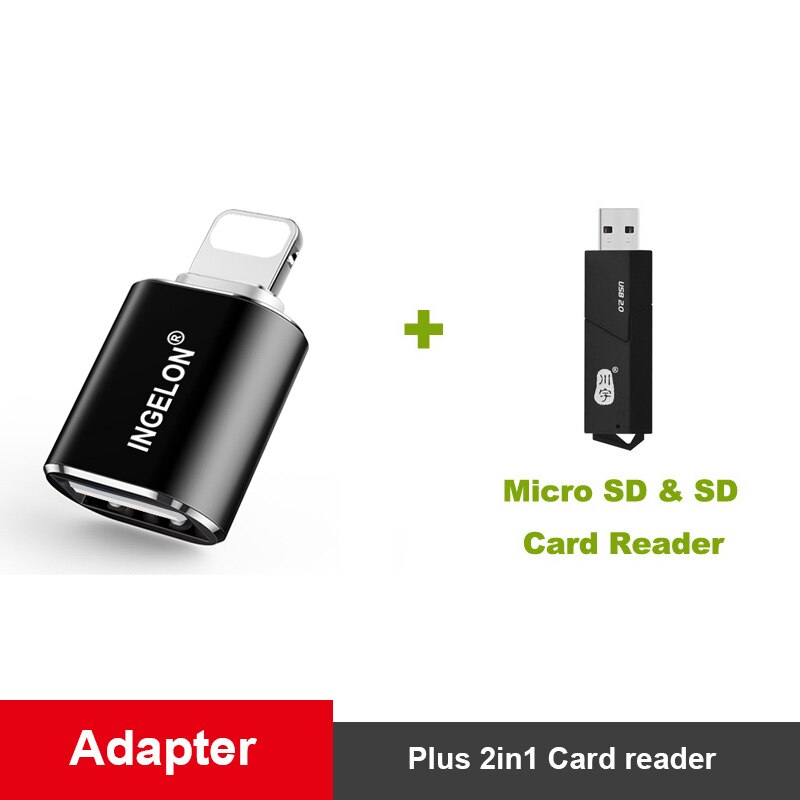 OTG Card Reader to Camera Adapter 3.0 for Lightning USB Cable Converter Electric Piano MIDI Keyboard for iphone 7 8 ios 13 ipad: ip13 Plus 2in1Reader