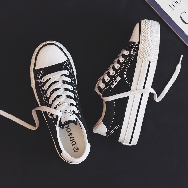 Woman Platform Shoes Women Shoes Casual Solid Canvas Sneakers Classic Women Casual Shoes Sneakers White