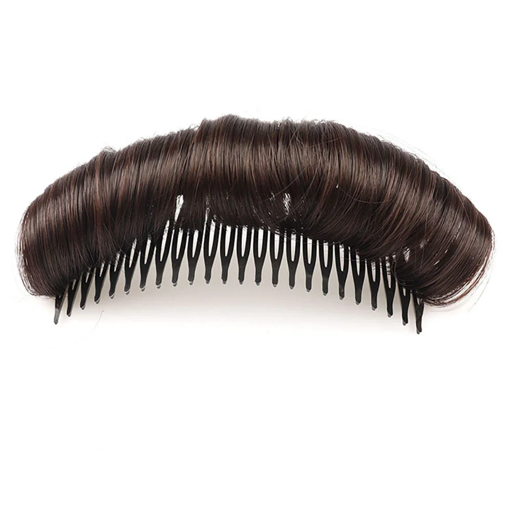 Invisible Fluffy Hair Pad Wig Cushion Comfortable High Temperature Fiber Insert Comb Fluffy Hair Clip Increase Hair Style Tools: DARK GRAY