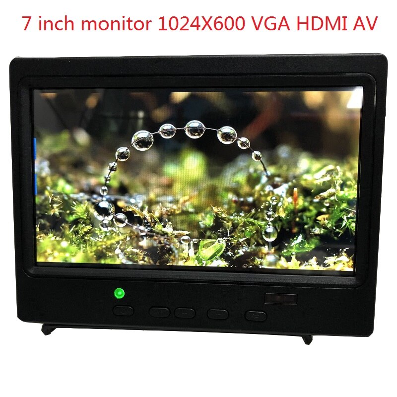 Monitor de câmera portátil de 7 polegadas, tela de 1024x600, hdmi/vga/av compatível, raspberry pi com configurações de roteador