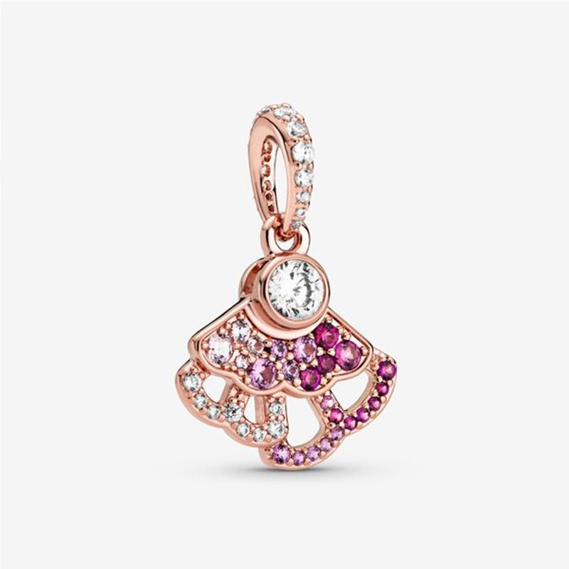 2020 di alta Qualità di Nuovo Stile 925 Argento Sterlina Rosa Rosa Serie Fan Fai Da Te Braccialetto di Fascino Originale Della Signora Squisita 1:1 Gioielli