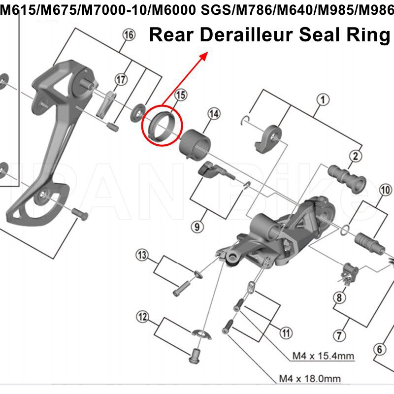 Shimano original XT M8000 M8100 XTR M9000 M9100 RD M5100 M6100 RD M7100 Rear Derailleur Guide Plate Seal Ring Repair Parts: E
