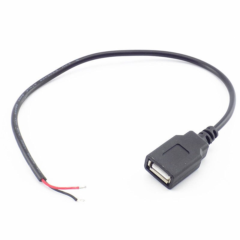 30cm strömförsörjningskabel 2 stift usb 2.0 a hona hane 4 stifts ledningsjack laddare laddningssladd förlängningskontakt själv 5v linje: Usb hona 2 stift