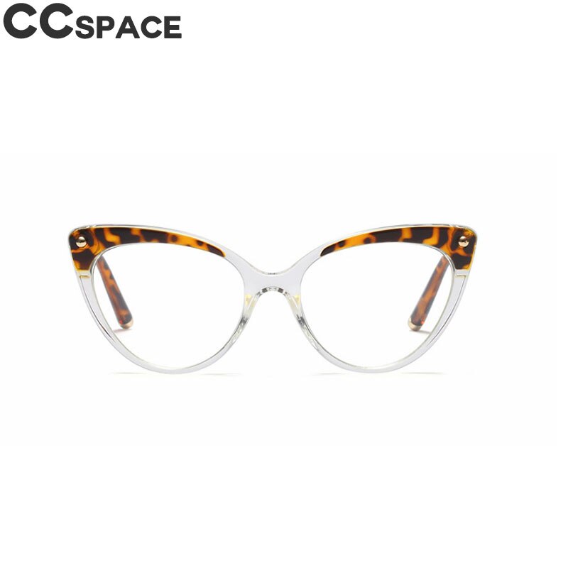 45639 Cat Eye Glasses Frames Women Trending Styles Brand Eyeglasses TR90 Optical Computer Glasses: C2 leopard clear