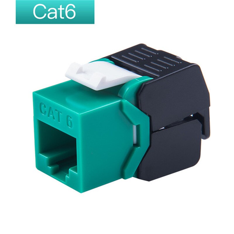 RJ45 Connector Cat6 Jack Modules RJ 45 Female Tool Less Cat 6 Keystone Repeatable Using For 23-26AWG Cable 15u&quot; Gold Plated: Green / 5pcs