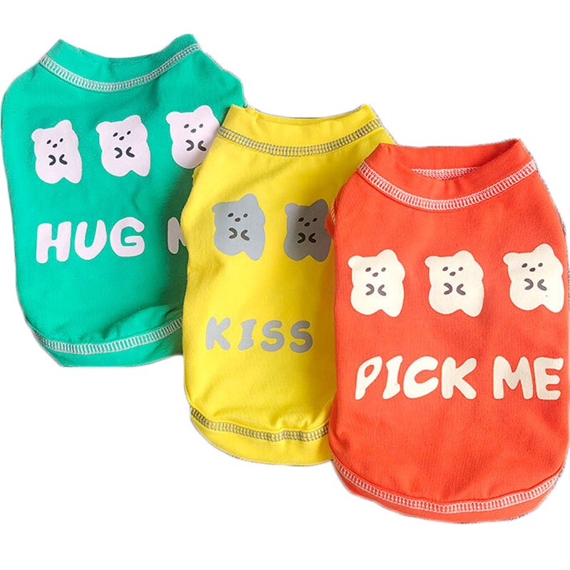 Sød t-shirt hundetøj pullover hættetrøjer sweatshirt til små hunde mops chiwawa hvalp kat skjorte pick me ærmeløs kæledyr tøj