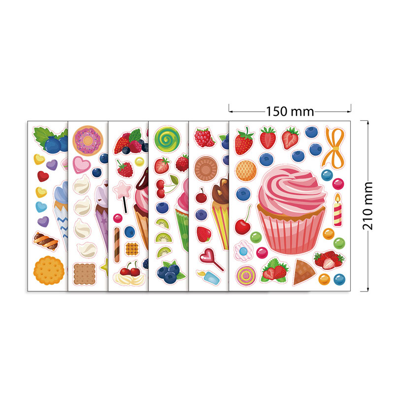 Machen Sie eine Cupcake-AufkleberböGen für freundlicher. Süß. Erstellen Sie Ihren eigenen Cupcake. DIY-Puzzle-Aufkleber. Kindergeburtstagsgeschenke. Party-Aufkleber M