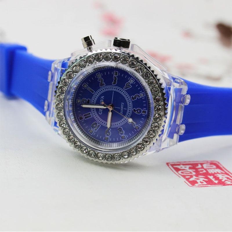 Led silikone ur kvinders mænd sport damer udendørs armbåndsur relogios masculino lysende ure erkek kol saati reloj: Blå