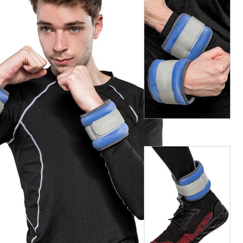 1 Pair 0.5kg-1.5kg Adjustable Leg Ankle Wrist Sand Bag Weights Strength Fitness Equipment Training Sandbag Wraps