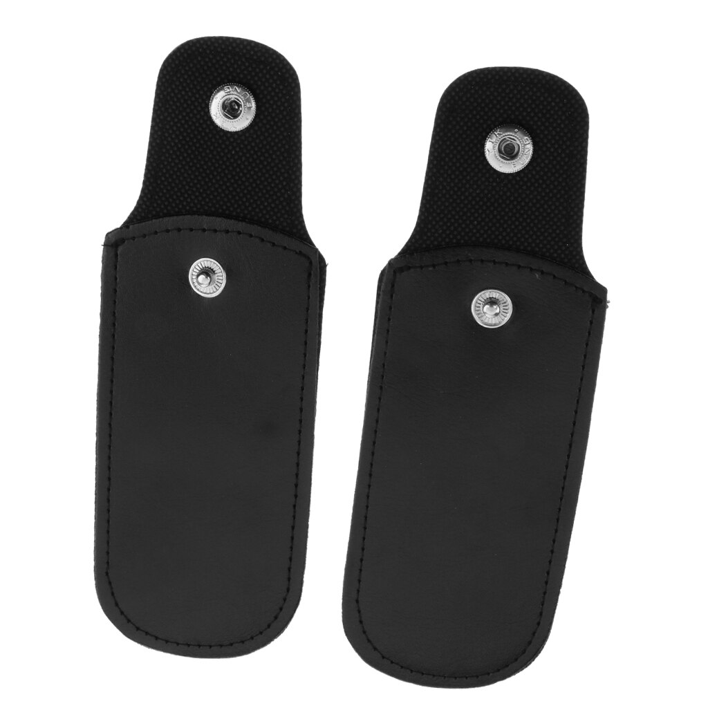 Funda de armónica para armónica, 2 uds., 10 agujeros, de cuero, para piezas de armónica, color negro