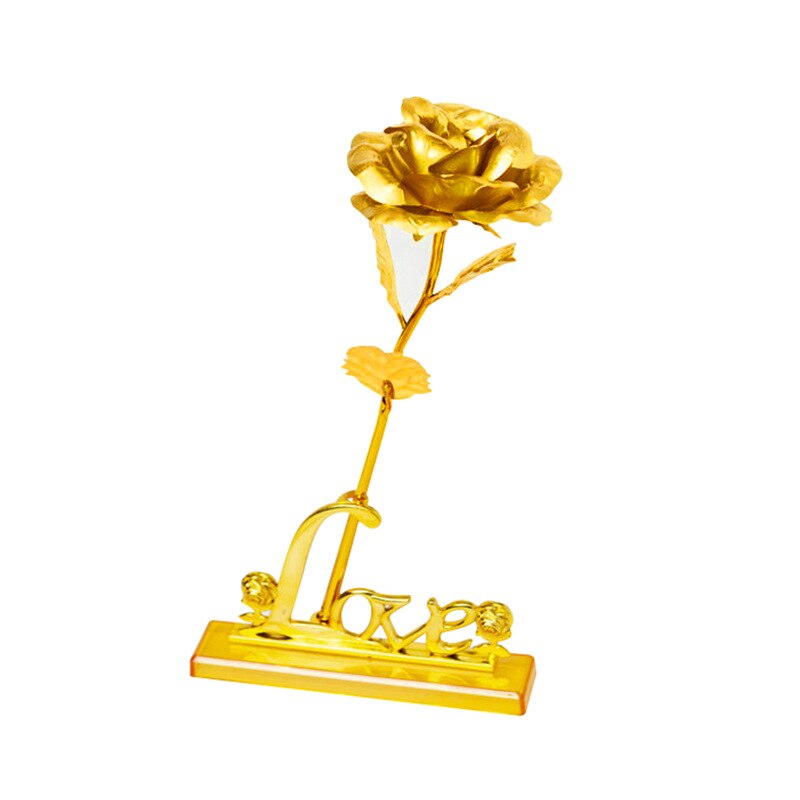 de San Valentín 24K laminada en papel aluminio Rosa oro rosa dura para siempre amor decoración de boda amante Rosa en casa decoración flor