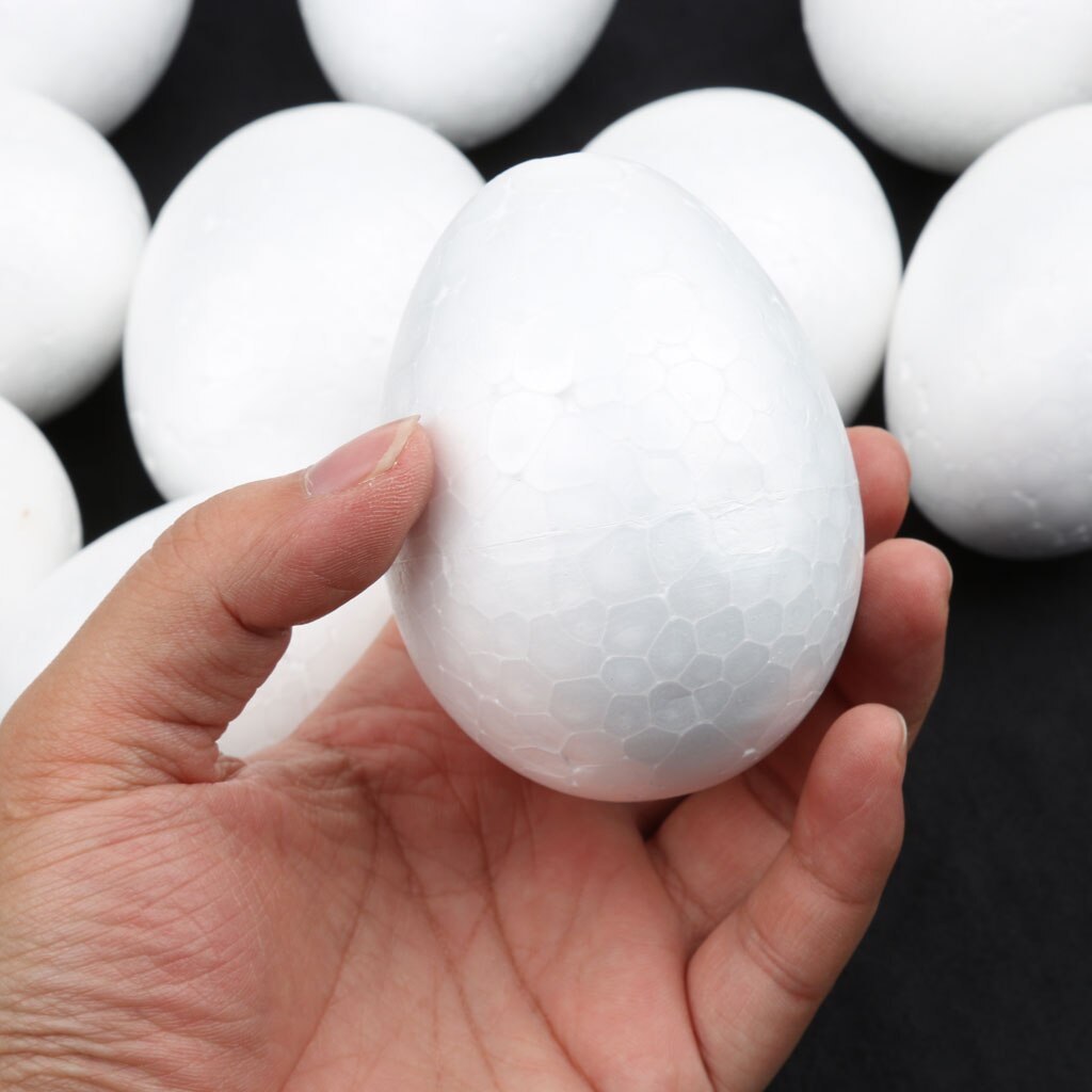 5x Modelling Polystyrene Styrofoam Foam Egg Party Ornament Kids Craft 10cm