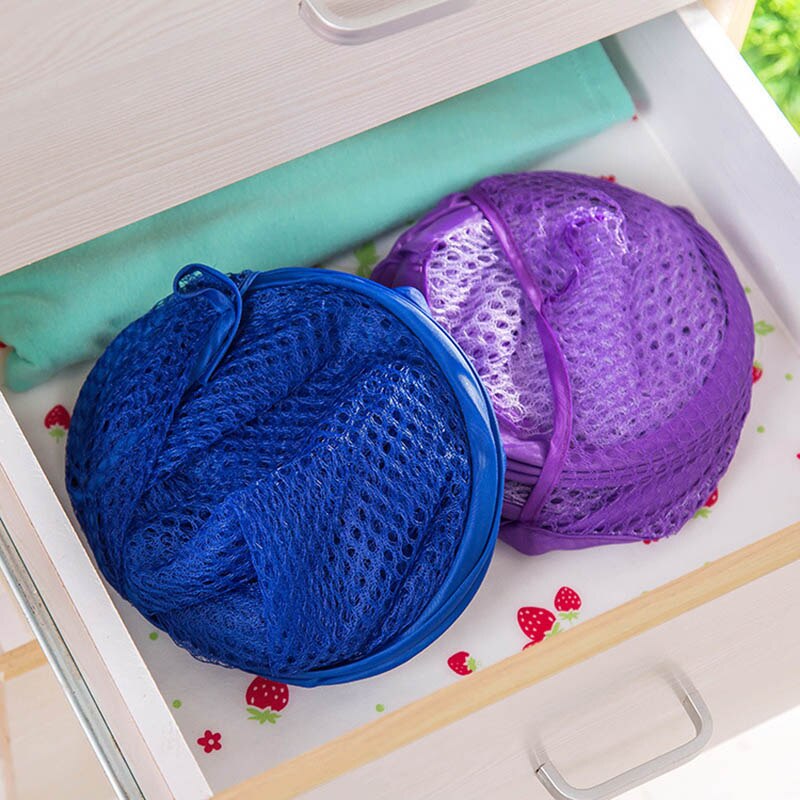 1pc foldbar vasketøjsopbevaringskurv børnelegetøjsopbevaring stor kapacitet nylon mesh sammenfoldelig pop-up vasketøjskurv