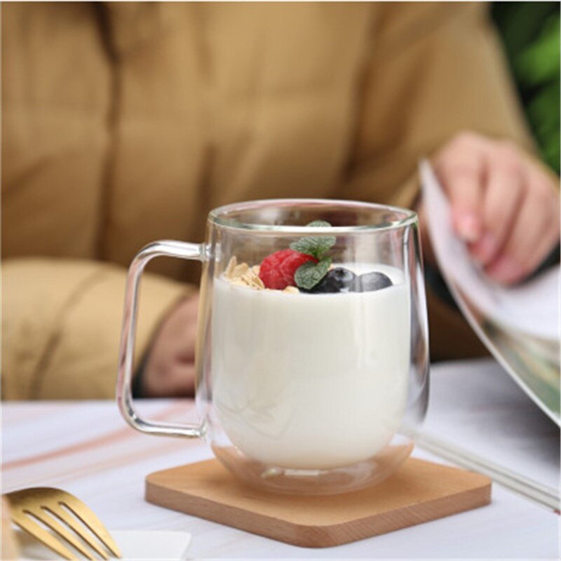 Double Wall Coffee Mugs Transparent Mugs Drinking Heat-resistant Glass Tea Beer Cup Drinkware Milk