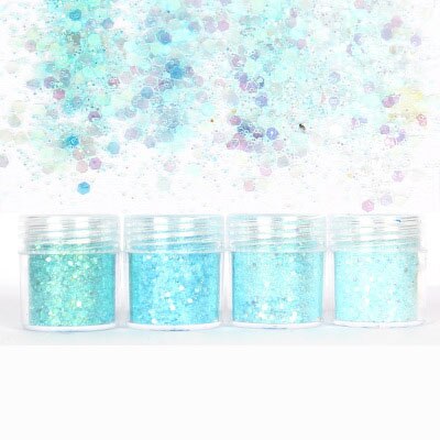 4 Pcs/set Colorful Chameleon Gradient Glitter Bling Filling For UV Resin Craft DIY Jewelry Making Crafts Jewelry Tools: Light Blue