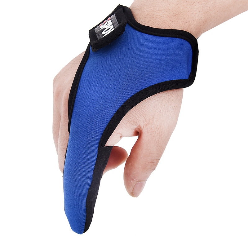 1 Uds. Protectores de guantes de pesca un solo dedo azul/rojo/negro de los pescadores antideslizantes guantes de lanzamiento de un dedo accesorios de pesca: Azul