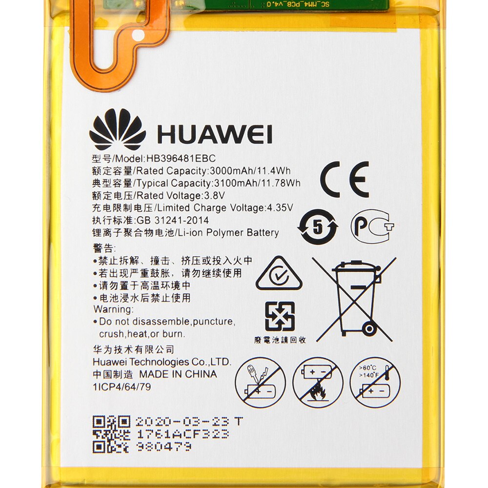 HUAWEI oryginalna bateria HB396481EBC dla Huawei Honor Y 6II 5X G8 G8X RIO L03 wspiąć się G7 plus krzywka-AL/UL/TL00/H L03 krzywka-L21 L23 L32