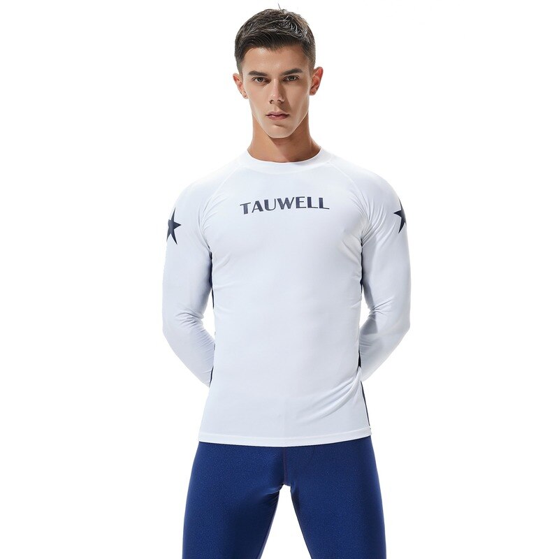 Rashguard Men Long Sleeve Swimwear Swim Shirt Lycra Surfing Rash Guard Swimsuit for Swimming Sailing Diving Wetsuit Clothes