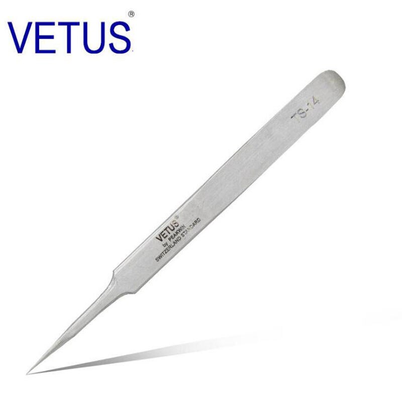 Vetus Ts Rvs Wimpers Pincet Anti-Statische Professionele Volumn Wimper Extension Wenkbrauw Make-Up Tool: TS14