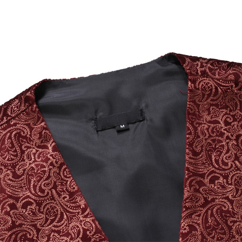 Männer Paisley Samt Anzug Weste Formale Geschäft Weste Kleid Weste Weste Männer schlank passen Hochzeit Rauchen Westen männlichen Gilet
