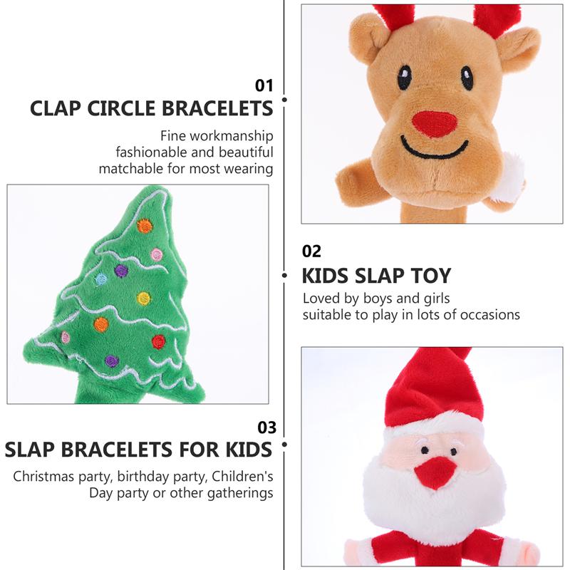 3 stk børn jul klappecirkel dejlig slap armbånd håndled dekor xmas slap ring