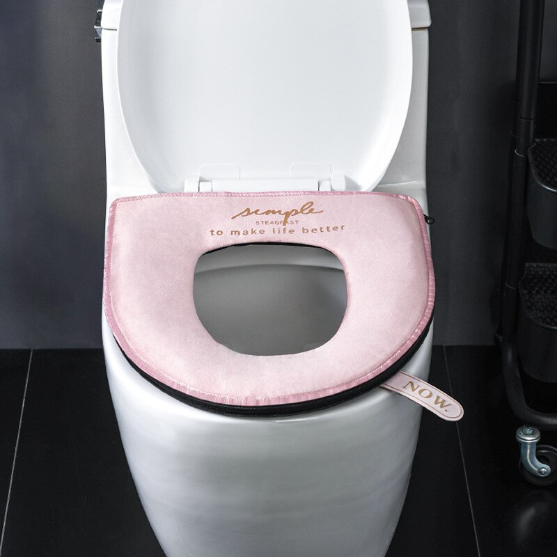 Universele Huishoudelijke Ritssluiting Toilet Seat Cover Voor Winter, Zachte Verwarmde Wasbare Toilet Seat Mat Gemaakt Van Fluweel, accessoires Yoro