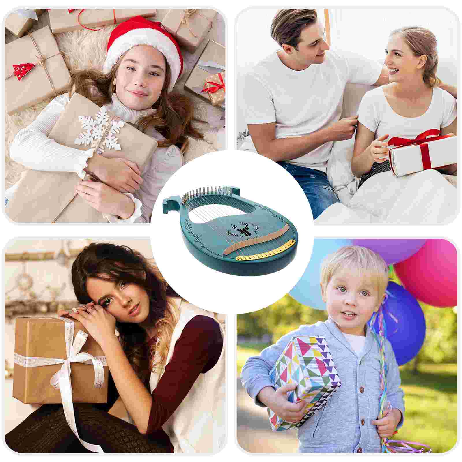 1 Set Van 16 Snaren Harp Lier Harp Verse Stijl Lier Harp Instrument (Blauw)