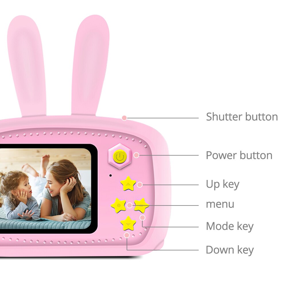 Children Digital Camera Toy Camera HD 1200W Pixels Smart Cam Auto Foucs Follow for Kids Take Video Photo Portable Mini Size