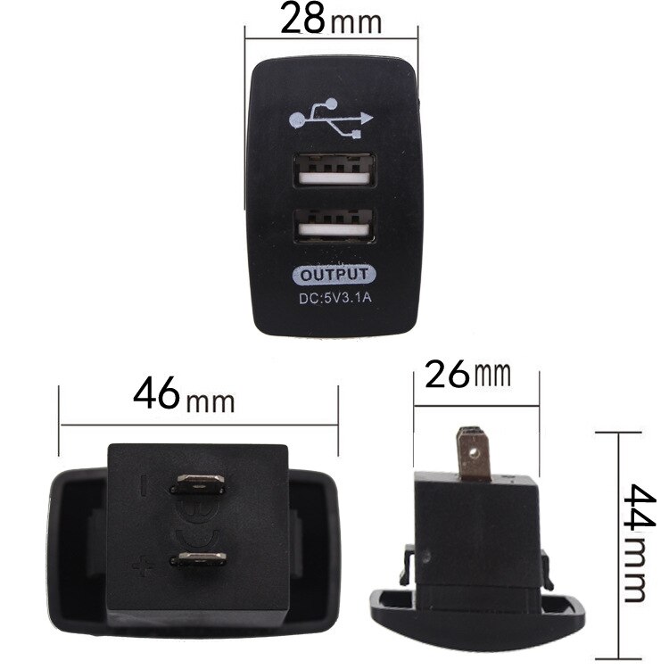 Enchufe cargador USB doble Universal impermeable para el Panel del interruptor DEL COHETE 5V 3.1A para dispositivos Apple/Android, moto, barco, Coche