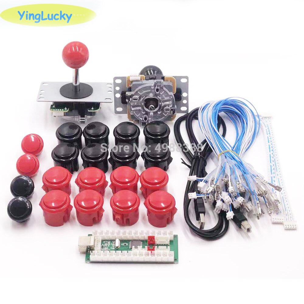 Arcade joystick diy kit nul forsinkelse arcade diy kit  ps 2 usb encoder til pc arcade sanwa joystick sanwa trykknapper til arcade