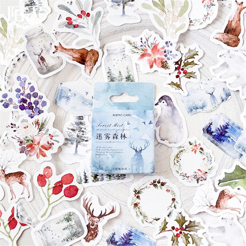 1piece Practical Falling Leaves Stationery Sticker Adhesive Paper Flake Lovely Label Sticker Scrapbooking Stationery Stationery: m