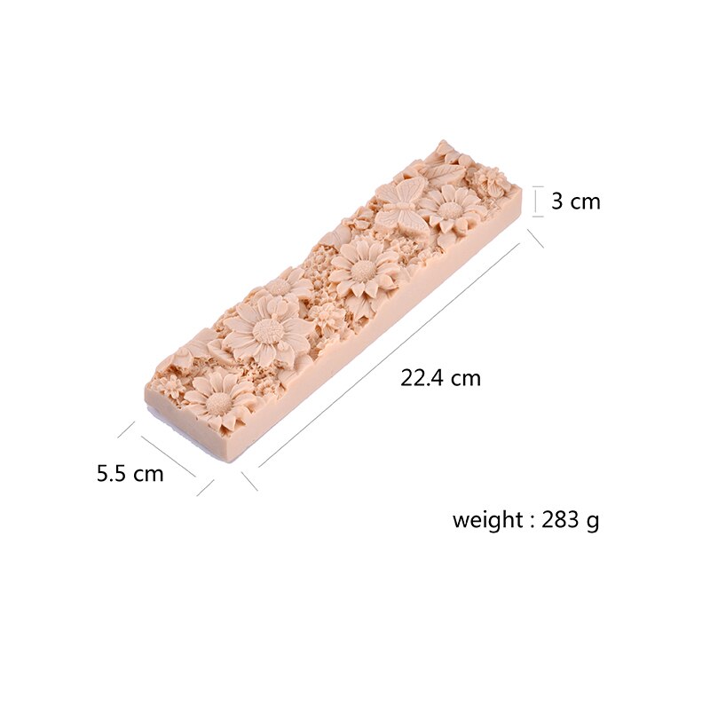 Nicole Bloem Patroon Brood Zeep Siliconen Mal Platte Rechthoek Handgemaakte Craft Mould