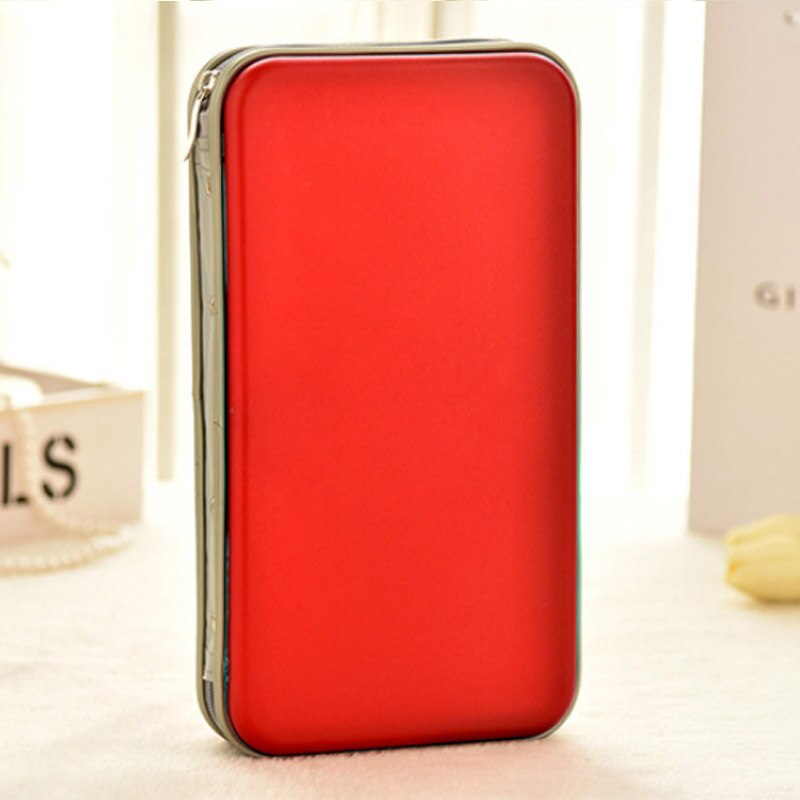 Portable Large Capacity Disc CD DVD VCD Wallet Storage Organizer Case with Zipper Hard EVA Bag Album Box: Red