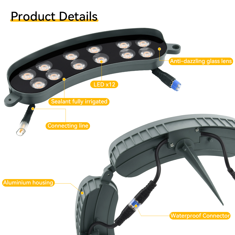 Udendørs led-trælampe vandtæt trælampe med  ip65 træer og jordspyd led-natlampe til have, gårdsplads og sti