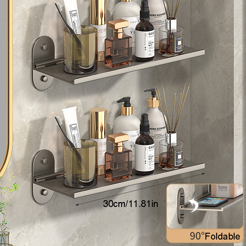 Badkamerplank Opvouwbare plank Toiletorganisator Wandgemonteerde plankopslag Drijvende planken Opslaghouders Doucherek Dienbladen Kit: Paars