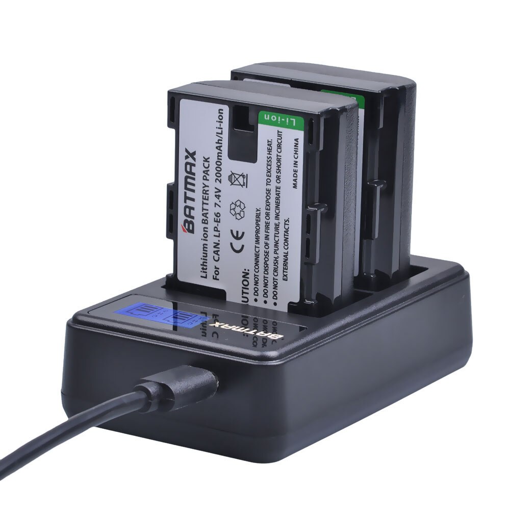 LCD Dual USB Batterij Oplader voor LP-E6 LP E6 LPE6 Camera Batterij Canon 5D Mark II III 7D 60D EOS 6D 70D 80D Camera 'S