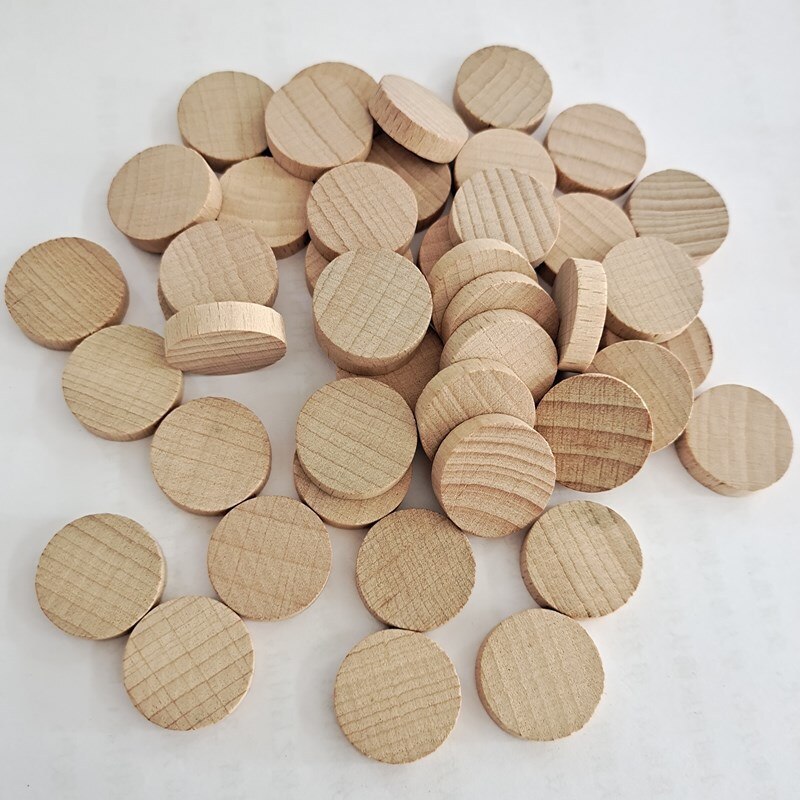 10-50 mm Hardwood Beech Round Wood Chips DIY Wood Crafts Wood Chips: 20mm 50pcs