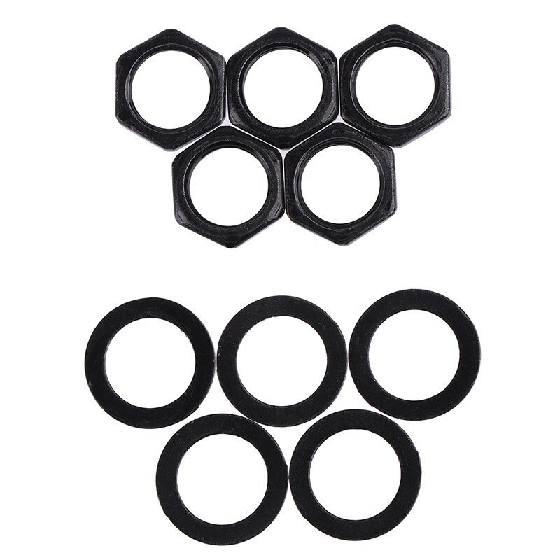 Juego de tuercas de conector Jack de hierro para guitarra eléctrica, piezas de bajo,: Negro