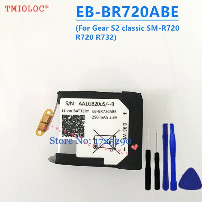 EB-BR730ABE Batterij EB-BR720ABE Voor Samsung Gear S2 Klassieke SM-R720 R732 Gear S2 3G R730 + Gereedschap: EB-BR720ABE