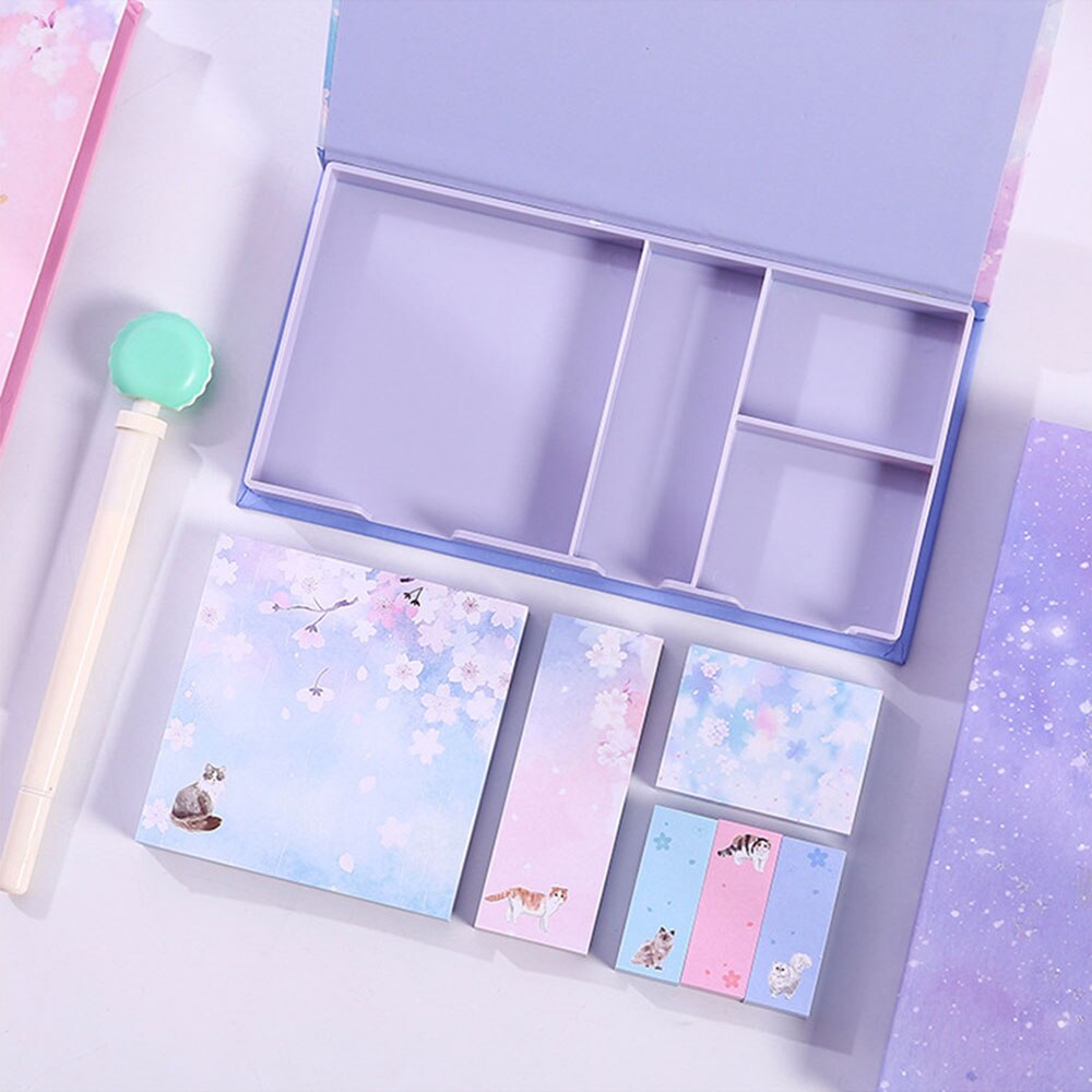 Girl'S Heart Sticky Note Notebook Little Book Sticker Set Star Sticky Notes Boxed Tearable Note School Supply Bookmark