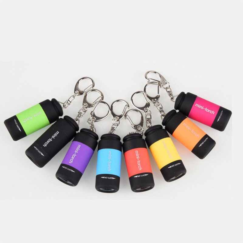 Mini Waterproof USB LED Light Rechargeable Flashlight Lamp Pocket Keychain Torch USB Gadgets
