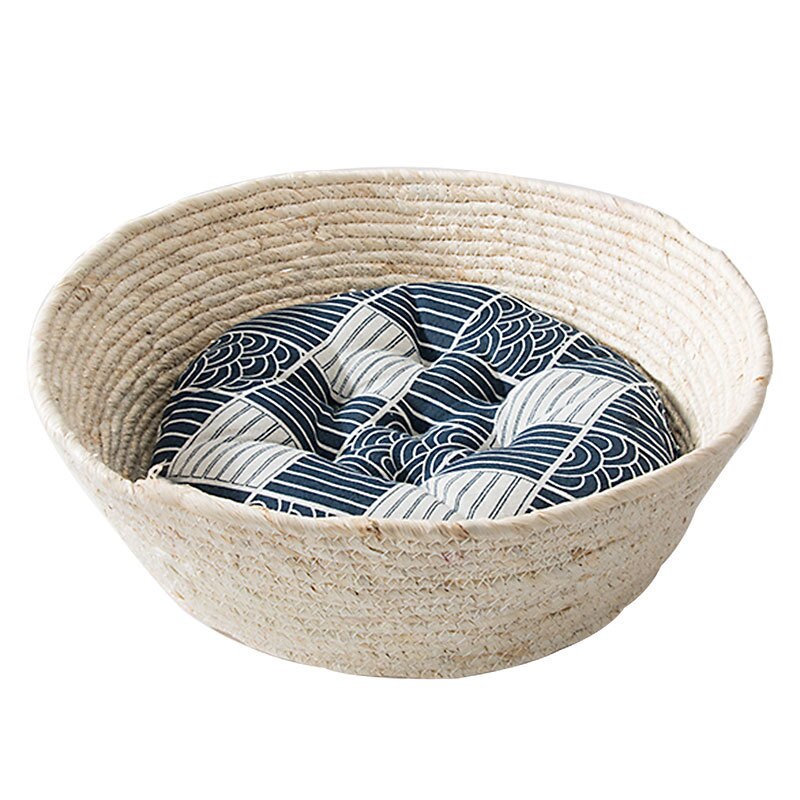 Cat litter simple rattan woven cat basket four seasons universal cool cat bed small and medium sized cat and dog woven litter