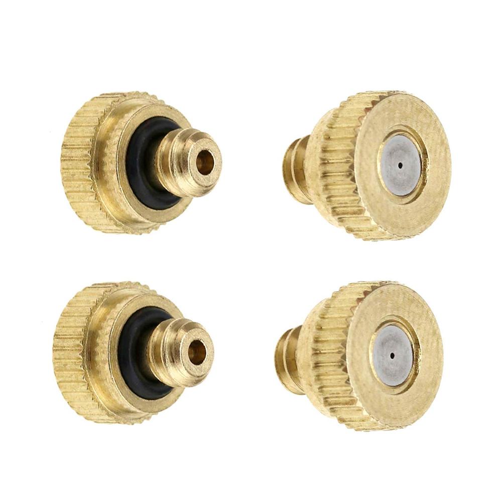 20 Stuks Schroefdraad Messing Verneveling Nozzle 0.1-0.8Mm Orifice Water Mister Onderdelen Fog Nozzle Voor Patio Vernevelaars outdoor Cooling