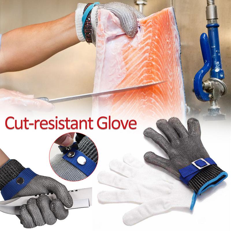 1pc Safety Cut Proof Gloves Slaughter Sewing Repair Stainless Steel Grade 5 Steel Wire Ring Cut - Proof Anti-knife Glove