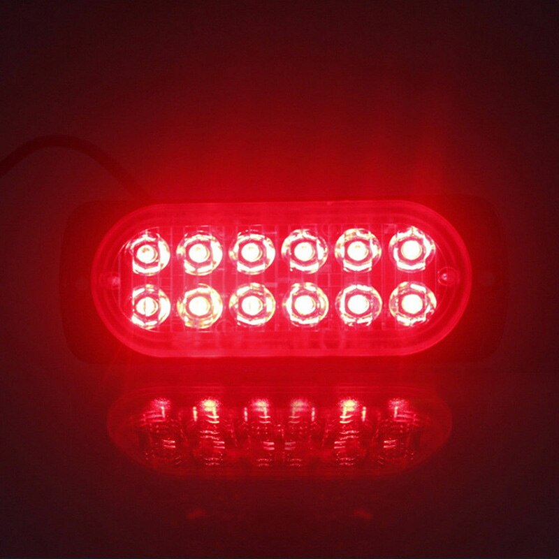 12V-24V 12 LED Off-road Car Trucks Safety Urgent Working Fog Light Lamp Red