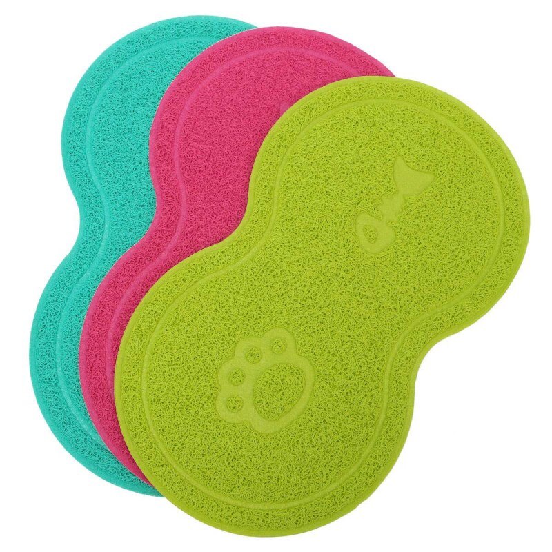 Clean PVC Pet Dog Puppy Cat Feeding Mat Pad Cute Bed Dish Bowl Food Water Feeding Placemat Wipe Clean Pet Supplies Pet placemat